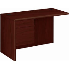 10700 "l" Workstation Return, Left 3/4 Pedestal, 48w X 24d X 29.5h, Mahogany