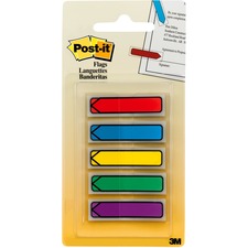 Arrow 0.5" Page Flags, Blue/green/purple/red/yellow, 20/color, 100/pack