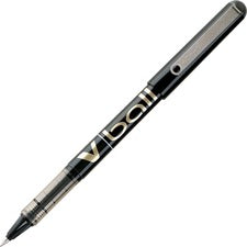 Vball Liquid Ink Roller Ball Pen, Stick, Fine 0.7 Mm, Black Ink, Black Barrel, Dozen