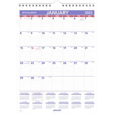 Monthly Wall Calendar With Ruled Daily Blocks, 8 X 11, White Sheets, 12-month (jan To Dec): 2023