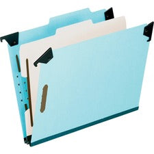 Hanging Classification Folders With Dividers, Letter Size, 1 Divider, 2/5-cut Exterior Tabs, Blue