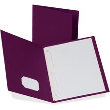 Twin-pocket Folders With 3 Fasteners, 0.5" Capacity, 11 X 8.5, Burgundy, 25/box