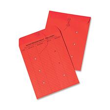 Colored Paper String And Button Interoffice Envelope, #97, One-sided Five-column Format, 10 X 13, Red, 100/box