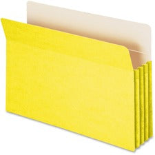 Colored File Pockets, 3.5" Expansion, Legal Size, Yellow