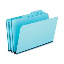 Pressboard Expanding File Folders, 1/3-cut Tabs: Assorted, Legal Size, 1" Expansion, Blue, 25/box