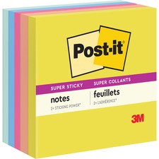 Note Pads In Summer Joy Collection Colors, 3" X 3", Summer Joy Collection Colors, 90 Sheets/pad, 5 Pads/pack