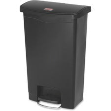 Streamline Resin Step-on Container, Front Step Style, 13 Gal, Polyethylene, Black