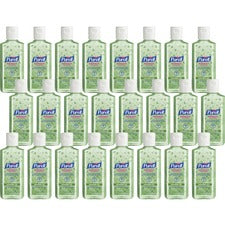 PURELL&reg; Hand Sanitizer Gel - Floral Scent - 4 fl oz (118.3 mL) - Squeeze Bottle Dispenser - Kill Germs - Hand, Skin - Green - Non-sticky, Residue-free - 24 / Carton