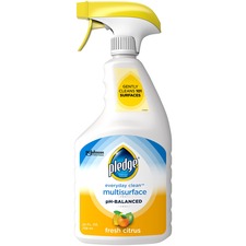 Pledge Everyday Clean pH-Balanced Multisurface Cleaner - Spray - 25 fl oz (0.8 quart) - Fresh Citrus ScentTrigger Bottle - 6 / Carton - White