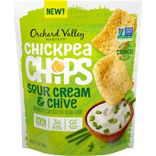 Orchard Valley Harvest Sour Cream and Chive Chickpea Chips - Gluten-free, Individually Wrapped - Crunch, Spicy, Chive, Crunchy, Garlic - 6 / Carton