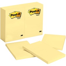 Post-it&reg; Notes Original Notepads - 4" x 6" - Removable - 24 / Bundle