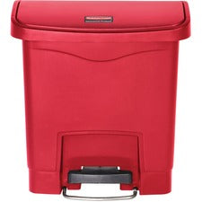 Streamline Resin Step-on Container, Front Step Style, 4 Gal, Polyethylene, Red