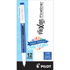 Frixion Fineliner Erasable Porous Point Pen, Stick, Fine 0.6 Mm, Blue Ink, Blue Barrel, Dozen