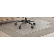 Deflecto SuperMat+ Chairmat - Medium Pile Carpet, Home Office, Commercial - 53" Length x 45" Width x 0.50" Thickness - Rectangle - Polyvinyl Chloride (PVC) - Clear