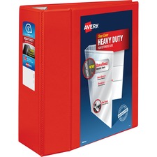 Heavy-duty View Binder With Durahinge And Locking One Touch Ezd Rings, 3 Rings, 5" Capacity, 11 X 8.5, Red