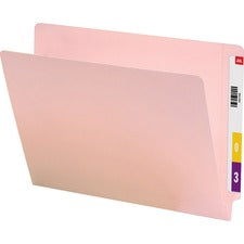 Shelf-master Reinforced End Tab Colored Folders, Straight Tabs, Letter Size, 0.75" Expansion, Pink, 100/box