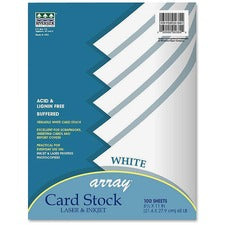 Array Card Stock, 65 Lb Cover Weight, 8.5 X 11, White, 100/pack
