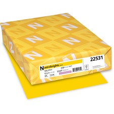 Color Paper, 24 Lb Bond Weight, 8.5 X 11, Solar Yellow, 500/ream