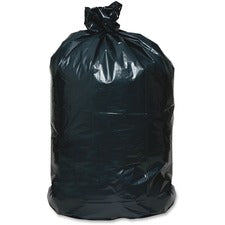 Linear Low Density Recycled Can Liners, 56 Gal, 1.25 Mil, 43" X 48", Black, 10 Bags/roll, 10 Rolls/carton