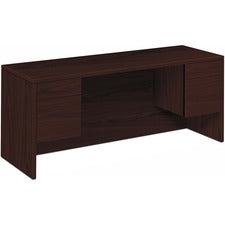 10500 Series Kneespace Credenza With 3/4-height Pedestals, 72w X 24d X 29.5h, Mahogany