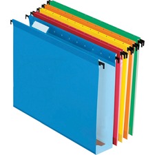Extra-capacity Surehook Hanging Folders, 2" Capacity, Letter Size, 1/5-cut Tabs, Assorted Colors, 20/box