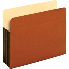 File Pocket With Tyvek, 3.5" Expansion, Letter Size, Redrope, 10/box