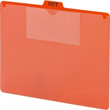 Poly Out Guide, Two-pocket Style, 1/5-cut Top Tab, Out, 8.5 X 11, Red, 50/box