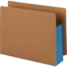 Redrope Drop-front End Tab File Pockets, Fully Lined 6.5" High Gussets, 3.5" Expansion, Letter Size, Redrope/blue, 10/box