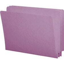 Shelf-master Reinforced End Tab Colored Folders, Straight Tabs, Letter Size, 0.75" Expansion, Lavender, 100/box