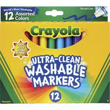 Ultra-clean Washable Markers, Broad Bullet Tip, Assorted Colors, Dozen