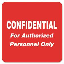 Hipaa Labels, Confidential For Authorized Personnel Only, 2 X 2, Red, 500/roll