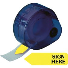 Arrow Message Page Flags In Dispenser, "sign Here", Yellow, 120 Flags/pack