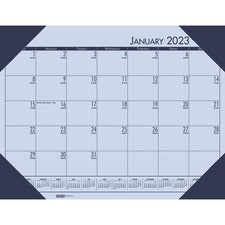 EcoTones Recycled Monthly Desk Pad Calendar, 22 x 17, Sunset Orchid Sheets, Cordovan Corners, 12-Month (Jan to Dec): 2024