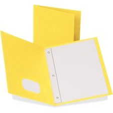 Twin-pocket Folders With 3 Fasteners, 0.5" Capacity, 11 X 8.5, Yellow, 25/box