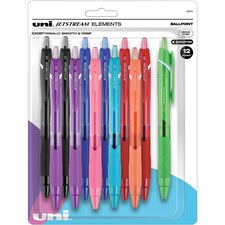 Jetstream Elements Ballpoint Pen, Retractable, Medium 1 Mm, Assorted Ink And Barrel Colors, 12/pack