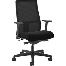 Ignition Series Mesh Mid-back Work Chair, Supports Up To 300 Lb, 17.5" To 22" Seat Height, Black