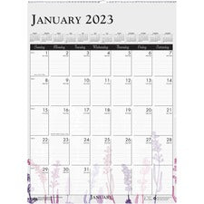 Recycled Wild Flower Wall Calendar, Wild Flowers Artwork, 12 X 16.5, White/multicolor Sheets, 12-month (jan To Dec): 2023