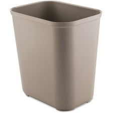 Rubbermaid Commercial 28 QT Fire-Resistant Wastebaskets - 7 gal Capacity - Rectangular - Impact Resistant, Rust Resistant, Dent Resistant - 15.5" Height x 10.5" Width x 14.5" Depth - Thermoset Polyester - Beige - 6 / Carton