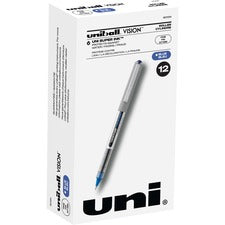 Vision Roller Ball Pen, Stick, Fine 0.7 Mm, Blue Ink, Blue/gray Barrel, Dozen