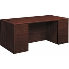 10700 Series Double Pedestal Desk With Full-height Pedestals, 72" X 36" X 29.5", Mahogany