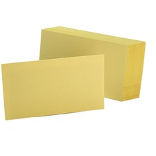 Unruled Index Cards, 3 X 5, Canary, 100/pack