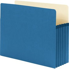 Colored File Pockets, 5.25" Expansion, Letter Size, Blue
