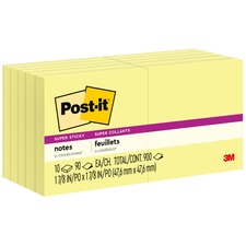 Pads In Canary Yellow, 1.88" X 1.88", 90 Sheets/pad, 10 Pads/pack