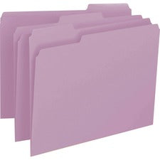 Colored File Folders, 1/3-cut Tabs: Assorted, Letter Size, 0.75" Expansion, Lavender, 100/box