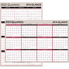 Vertical/horizontal Erasable Quarterly/monthly Wall Planner, 24 X 36, White/black/red Sheets, 12-month (jan To Dec): 2023