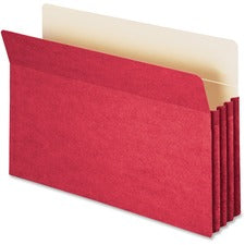 Colored File Pockets, 3.5" Expansion, Legal Size, Red