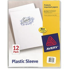 Clear Plastic Sleeves, Letter Size, Clear, 12/pack