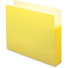 Colored File Pockets, 5.25" Expansion, Letter Size, Yellow