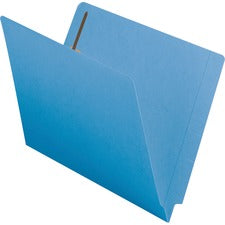Heavyweight Colored End Tab Fastener Folders, 0.75" Expansion, 2 Fasteners, Letter Size, Blue Exterior, 50/box