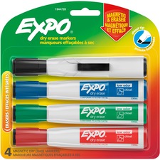 Magnetic Dry Erase Marker, Broad Chisel Tip, Assorted Colors, 4/pack